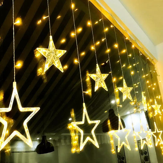 Star Lamp LED Lamp String Ins Christmas Lights Decoration Holiday Lights Curtain Lamp Wedding Neon Lantern 220v fairy light