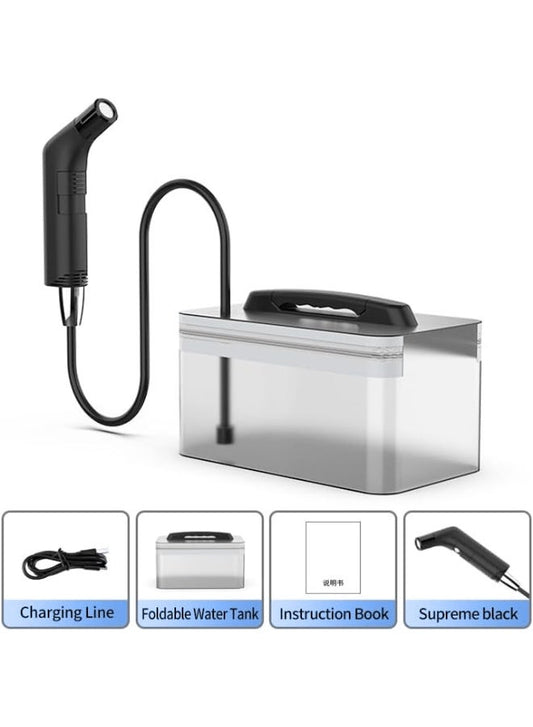 Portable Travel Bidet Shattaf with 2.3L Water Tank – Handheld Muslim Toilet Bidet Sprayer, 2-Speed Flow Control, 1.2M Long Hose, IPX6 Waterproof