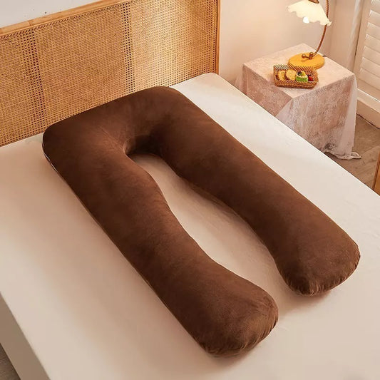Ultra Soft Full Body Pregnancy Pillow/Maternity Pillow U Shaped Pillow for Pregnant Women Sleeping with Velvet Zippered Cover- Standard