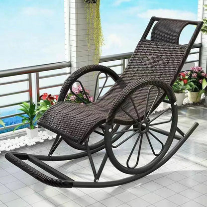 Comfortable Rattan Rocking Chair for Indoor and Outdoor Use