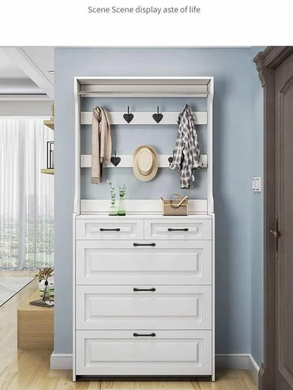 Multi-Storage Shoe Rack and Coat Hanger Cabinet