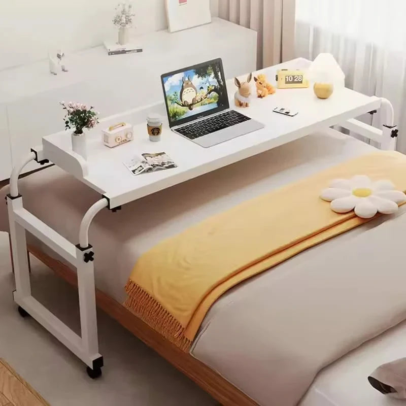 Portable Adjustable Over-Bed Laptop Desk with Moving Wheels