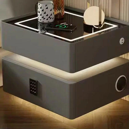 Smart bedside table with Wireless Charging, Bluetooth Speaker, and Password Lock