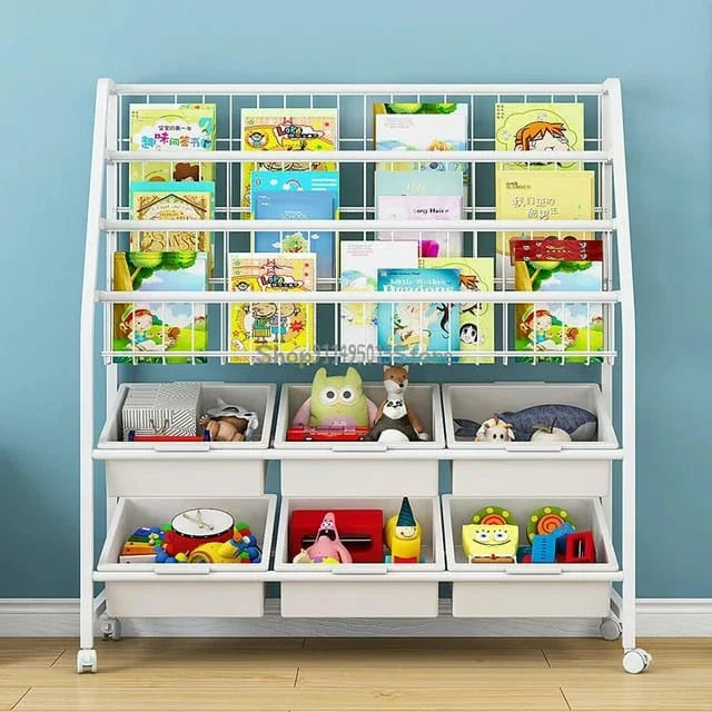 Portable Kids Bookshelf and Toy Storage Organizer