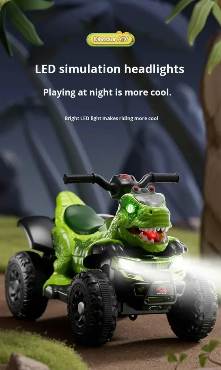 Kids Premium 12V Dinosaur Electric ATV Bluetooth & LED Lights