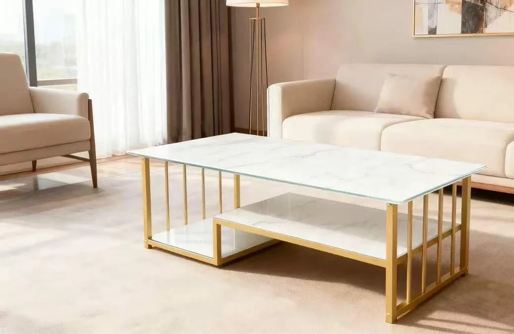Elegant Marble 2-Tier center Table