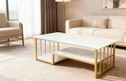 Elegant Marble 2-Tier center Table