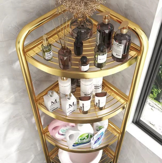 Kitchen or Bathroom Corner Folding Storage Rack