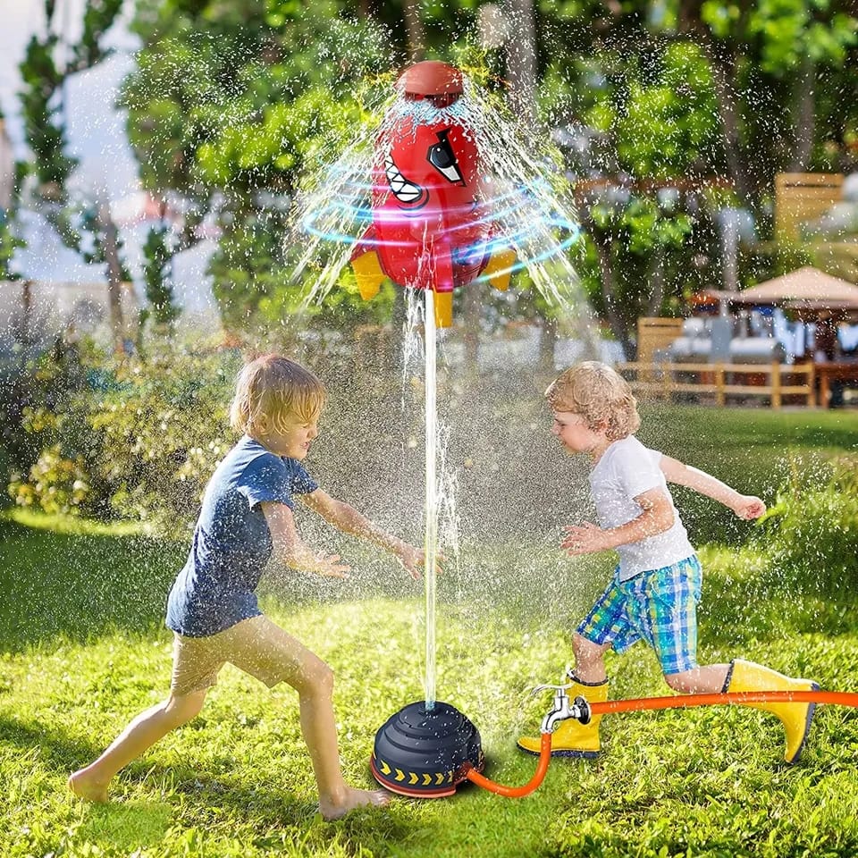Splash Rocket Toys Rocket Launcher for Kids Outdoor Water Play Rocket Sprinklers Toy Water Pressure Rocket Water Blaster Rockets Summer Garden Lawns Water Spray for Kids 3 Years
