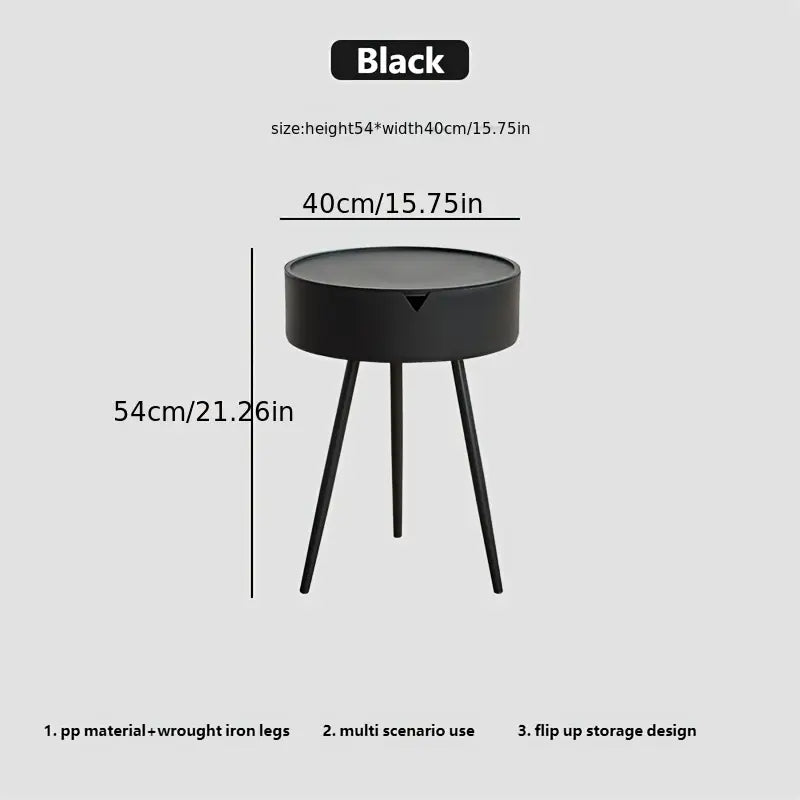 Bedside Table - Stylish, Space-Saving Design With Storage, Easy Assembly, Lightweight Plastic