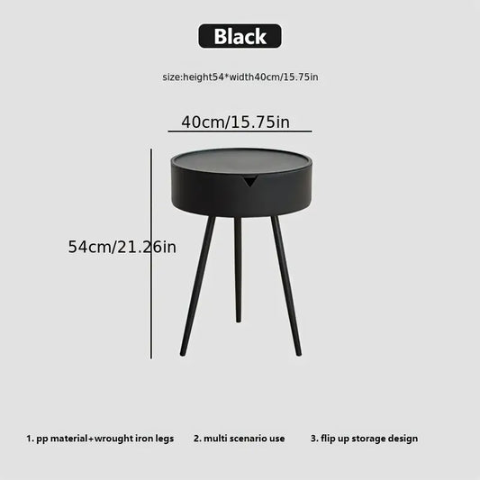 Bedside Table - Stylish, Space-Saving Design With Storage, Easy Assembly, Lightweight Plastic