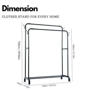 DOUBLE CURVED SHAPE CLOTH RACK,