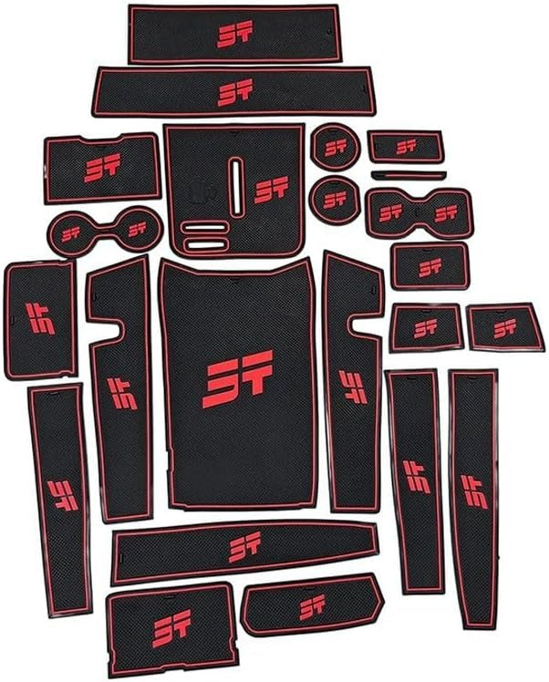 for Dodge Durango Accessories 2021 2022 2023 2024 2025 2026 (7 Seats Version) Center Console Liner Mat Cup Holder Insert Coasters Pads Door Slot Liners Non-Slip Anti Dust Interior 23pcs Set