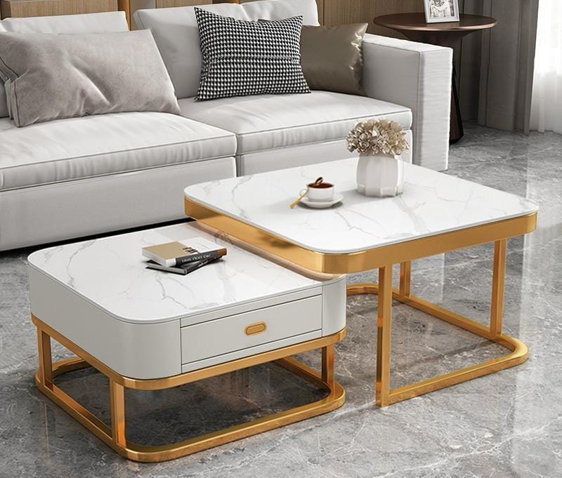 Contemporary Extendable Iron Coffee Table for Home Bedroom School Hospital Living Room Hotel for Use Center Table