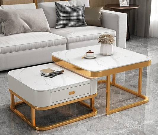 Contemporary Extendable Iron Coffee Table for Home Bedroom School Hospital Living Room Hotel for Use Center Table
