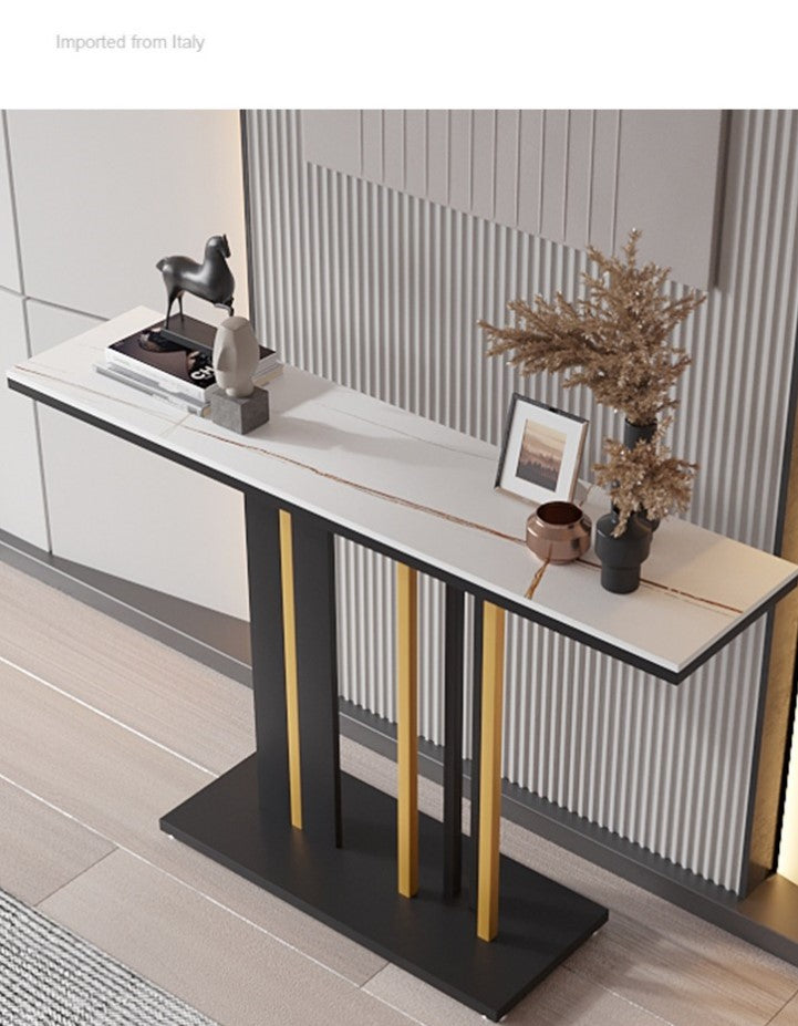 Sofa Table Narrow with Metal Legs, Console Table Modern, Entryway Table Long Foyer Sofa Behind Couch Table for Entrance, Living Room Easy to Assemble