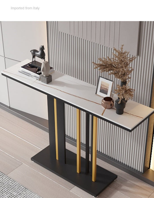 Sofa Table Narrow with Metal Legs, Console Table Modern, Entryway Table Long Foyer Sofa Behind Couch Table for Entrance, Living Room Easy to Assemble