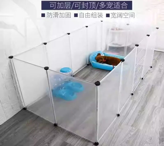 Playpen Pet Playpen Dog Exercise Pen Large Portable Dog Fence with Door 12 Panel for Dogs Cats Pets Suitable for Weight less than 20kg