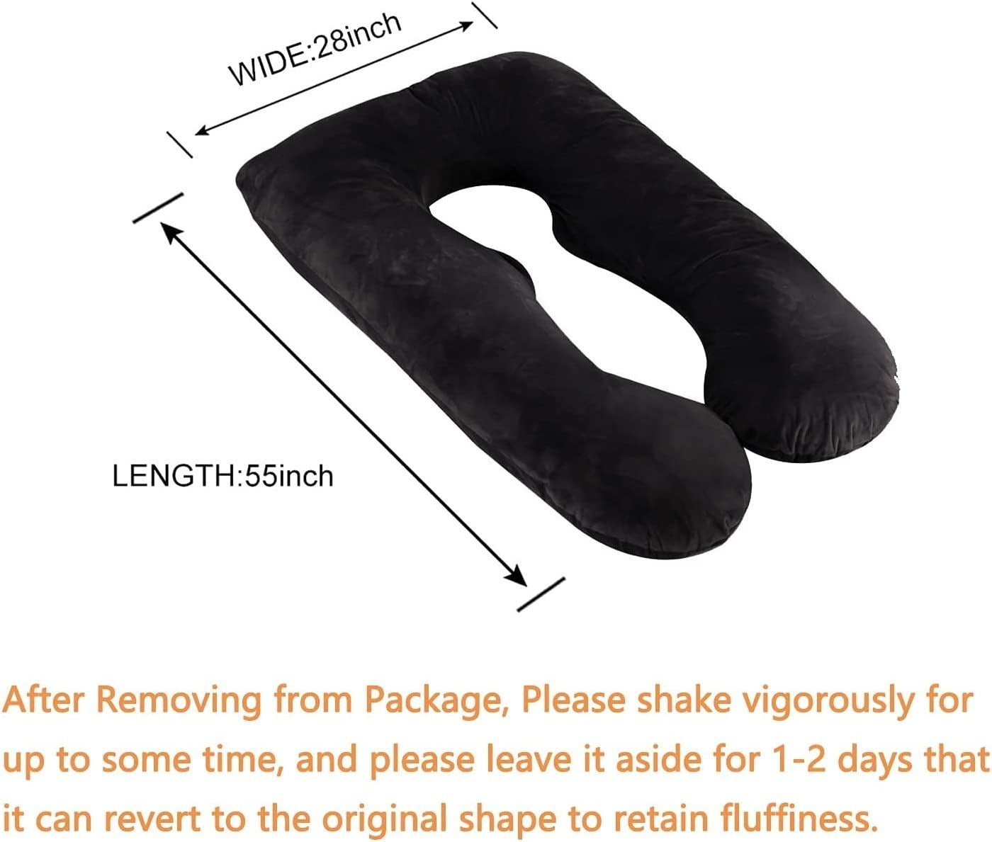 Ultra Soft Full Body Pregnancy Pillow/Maternity Pillow U Shaped Pillow for Pregnant Women Sleeping with Velvet Zippered Cover- Standard