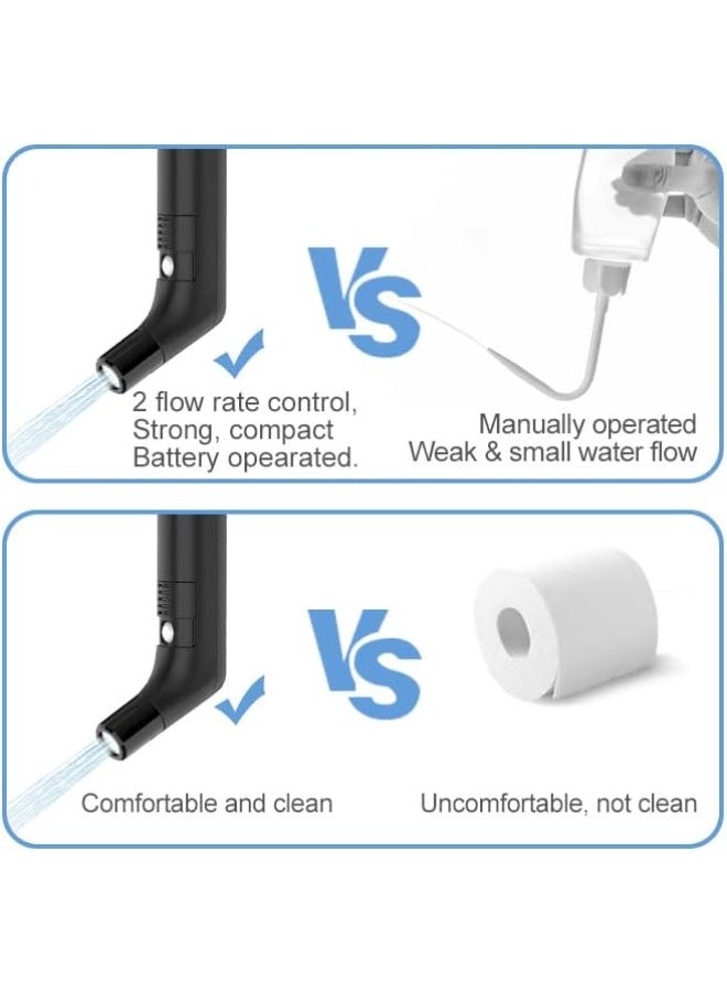 Portable Travel Bidet Shattaf with 2.3L Water Tank – Handheld Muslim Toilet Bidet Sprayer, 2-Speed Flow Control, 1.2M Long Hose, IPX6 Waterproof