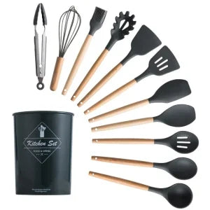 SPATULA SPOON SET, KITCHEN UTENSIL SET, NON STICK KITCHEN UTENSIL,BLACK COLOUR