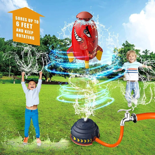 Splash Rocket Toys Rocket Launcher for Kids Outdoor Water Play Rocket Sprinklers Toy Water Pressure Rocket Water Blaster Rockets Summer Garden Lawns Water Spray for Kids 3 Years
