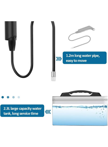Portable Travel Bidet Shattaf with 2.3L Water Tank – Handheld Muslim Toilet Bidet Sprayer, 2-Speed Flow Control, 1.2M Long Hose, IPX6 Waterproof