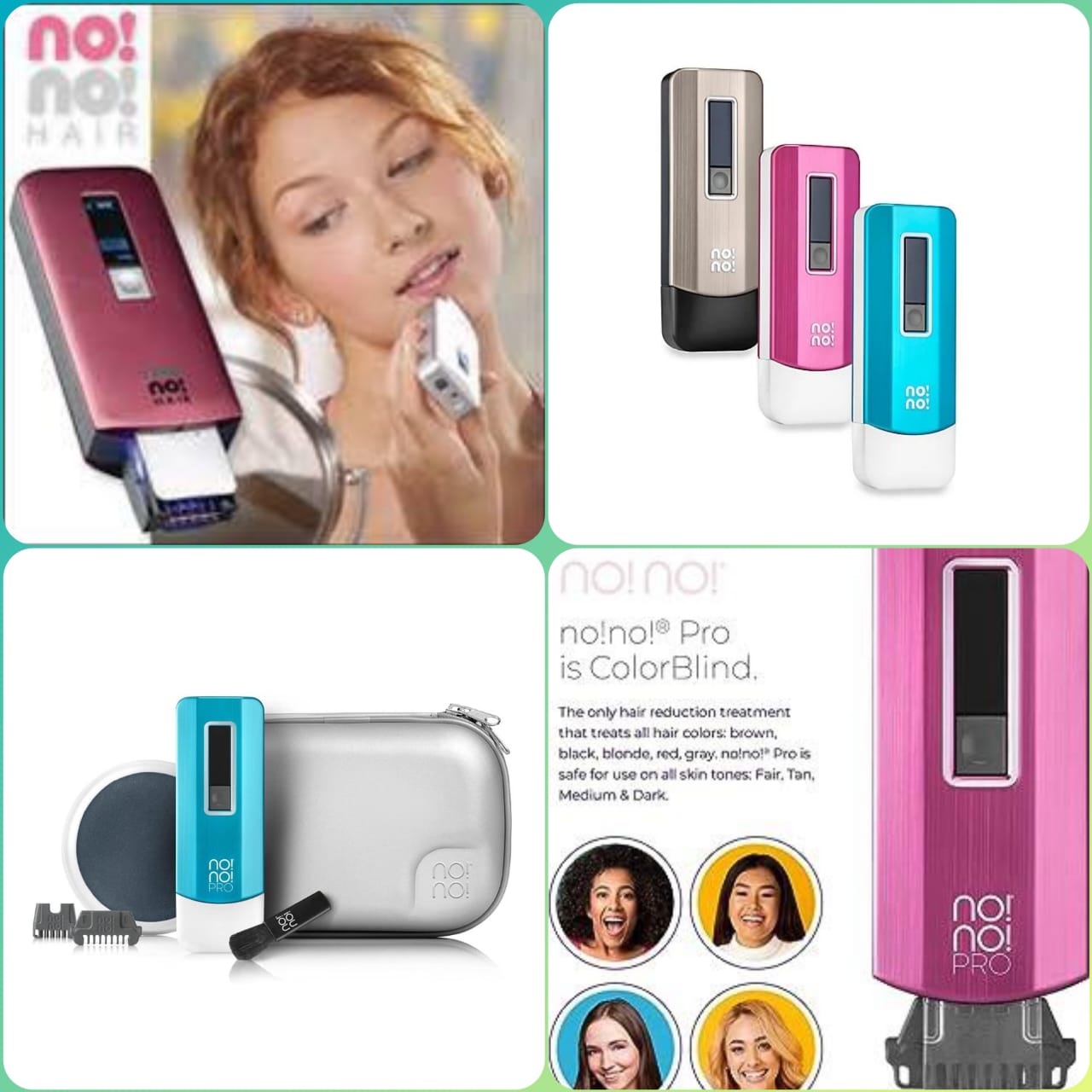 Pro Hair Removal Device Basic Kit - System With Buffer and Tip Attachments for Women & Men - Flawless Remover for Face & Body (Pink)
