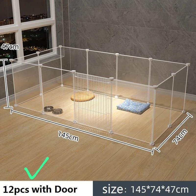 Playpen Pet Playpen Dog Exercise Pen Large Portable Dog Fence with Door 12 Panel for Dogs Cats Pets Suitable for Weight less than 20kg
