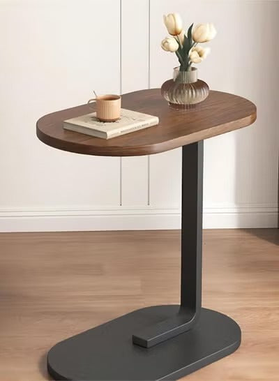 C Shaped Side Table for Sofa Couch Bed Farmhouse Narrow Small End Table Movable Corner Accent Coffee Table for Living Room Bedroom Office Small Spaces Decoration