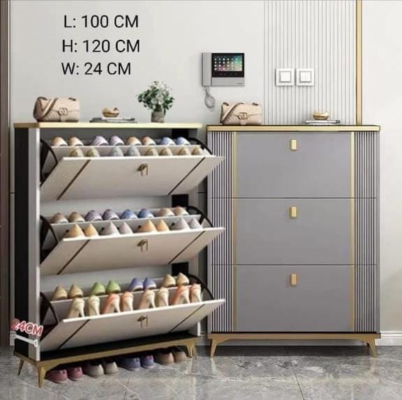 Shoe Cabinet with 3 Flip Drawers,Modern Slim Hidden Shoes Storage Organizer and Free Standing Tipping Bucket Shoe Rack Narrowwith Door for Entryway White