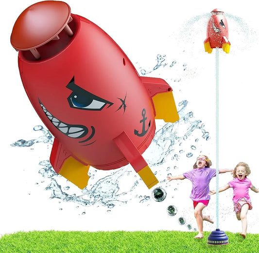 Splash Rocket Toys Rocket Launcher for Kids Outdoor Water Play Rocket Sprinklers Toy Water Pressure Rocket Water Blaster Rockets Summer Garden Lawns Water Spray for Kids 3 Years