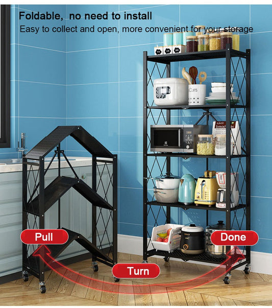 5 Layer Foldable Steel Metal Rack Organizer