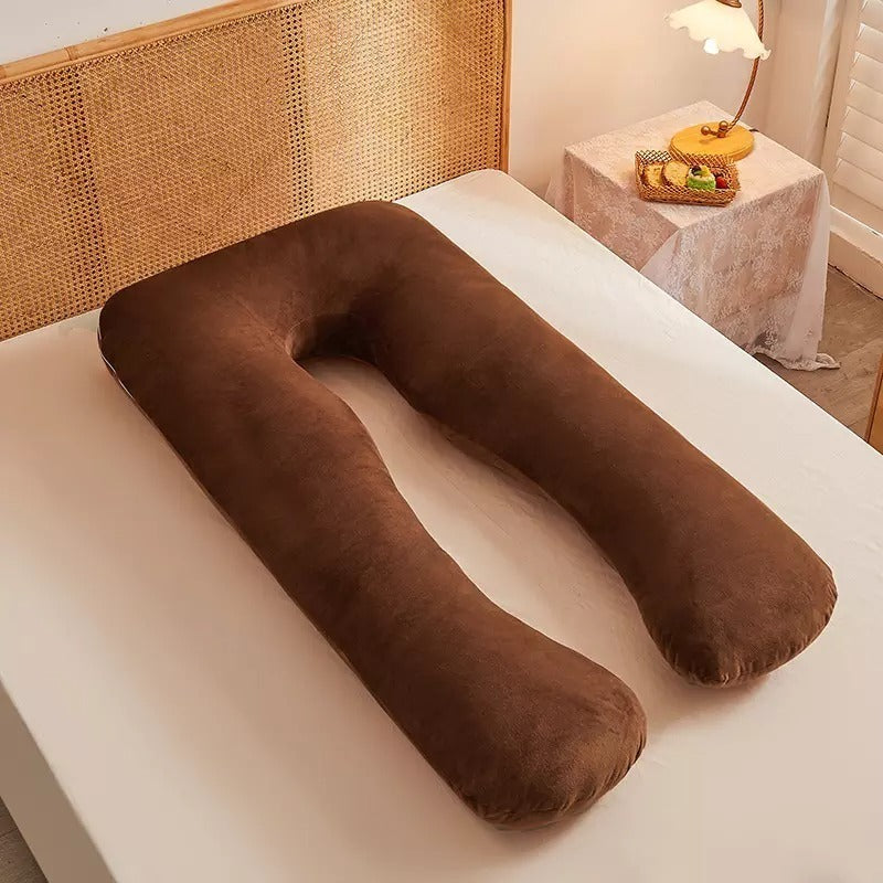 Ultra Soft Full Body Pregnancy Pillow/Maternity Pillow U Shaped Pillow for Pregnant Women Sleeping with Velvet Zippered Cover- Standard