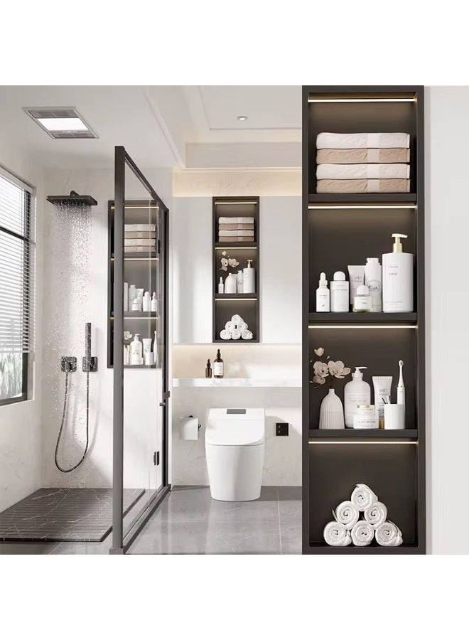 Stainless Steel Shower , 4th Shelves, Recessed Shower Shelf for Bathroom Storage, Matte Black