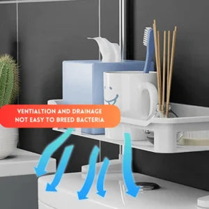 3 TIER TOILET TANK TOP CADDY, WALL MOUNTED ORGANIZER, BATHROOM ORGANIZER