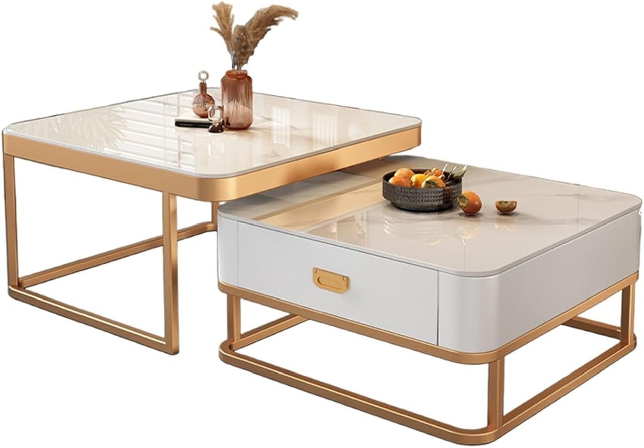 Contemporary Extendable Iron Coffee Table for Home Bedroom School Hospital Living Room Hotel for Use Center Table