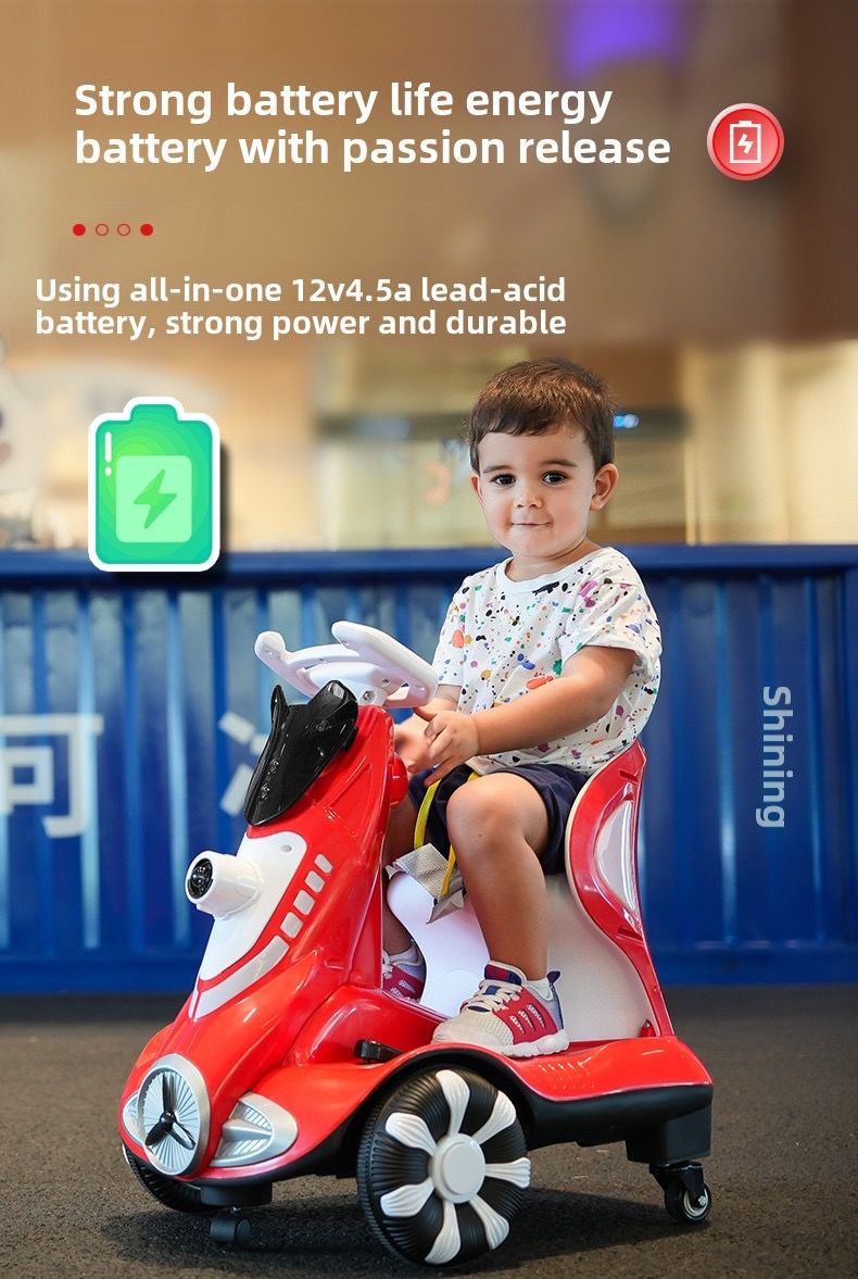 FB Electric Four-Wheel Kids Car | Bubble Function | 360 Degree Rotation | Cool LED Lights | Seat Belt | Safe & Comfortable | TM010 For 3 To 6 Years Kids,
