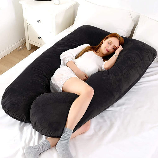 Ultra Soft Full Body Pregnancy Pillow/Maternity Pillow U Shaped Pillow for Pregnant Women Sleeping with Velvet Zippered Cover- Standard