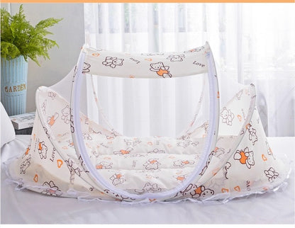 Baby crib netting, folding baby mosquito nets, mattress cover, pillow, travel bed supplies for 0-3 year old babies
