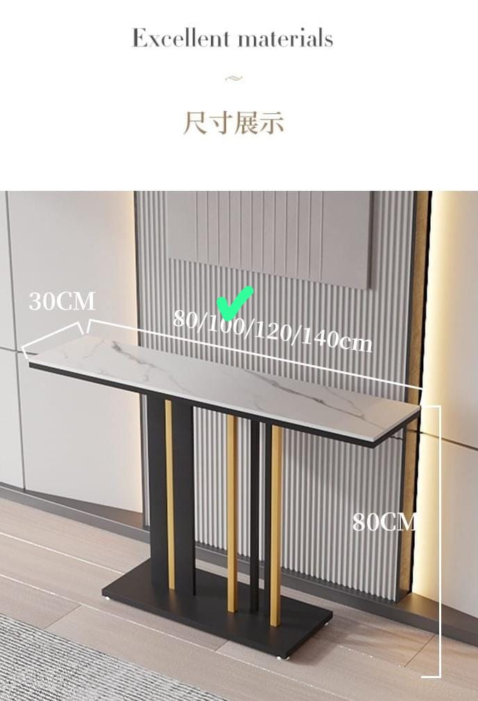 Sofa Table Narrow with Metal Legs, Console Table Modern, Entryway Table Long Foyer Sofa Behind Couch Table for Entrance, Living Room Easy to Assemble