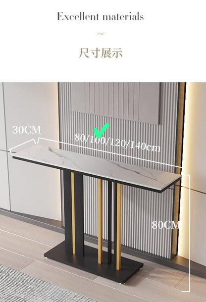 Sofa Table Narrow with Metal Legs, Console Table Modern, Entryway Table Long Foyer Sofa Behind Couch Table for Entrance, Living Room Easy to Assemble