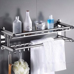 Wall Mount 2 Layer Bathroom Rack