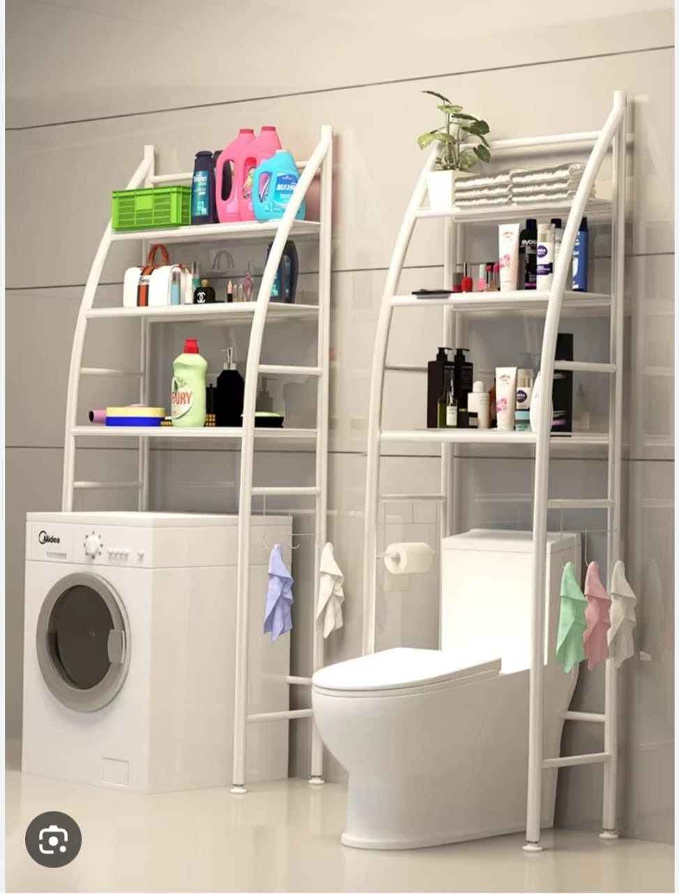 3 Layer Over The Toilet Storage Rack Metal Bathroom Shelf Space Saving Organizer for Laundry Room Wash Basin Floor Stand