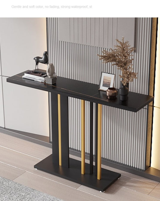 Sofa Table Narrow with Metal Legs, Console Table Modern, Entryway Table Long Foyer Sofa Behind Couch Table for Entrance, Living Room Easy to Assemble