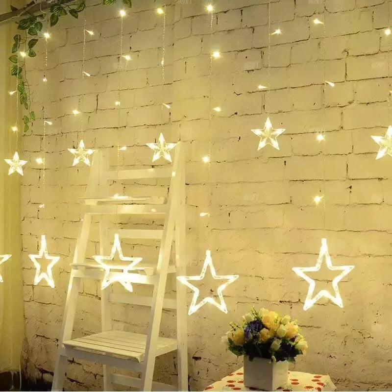 Star Lamp LED Lamp String Ins Christmas Lights Decoration Holiday Lights Curtain Lamp Wedding Neon Lantern 220v fairy light
