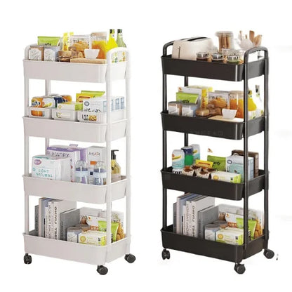 4-TIER UTILITY CART WITH HANDLE FOR HOME