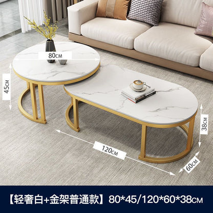 Remarkable Design Home Center Table, Nordic Oval Low Table with Wooden Top for Apartment Living Room Sofa and Coffee Table, Smooth Table Top-White