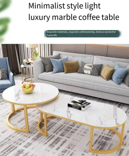 Remarkable Design Home Center Table, Nordic Oval Low Table with Wooden Top for Apartment Living Room Sofa and Coffee Table, Smooth Table Top-White