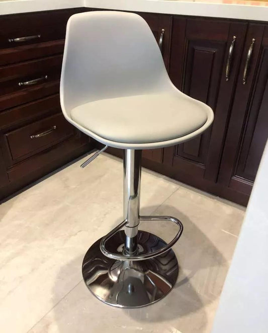 Modern Faux Bar Stools Set of 2 Height Adjustable Counter Barstools with Backrest & Footrest for Kitchen Black